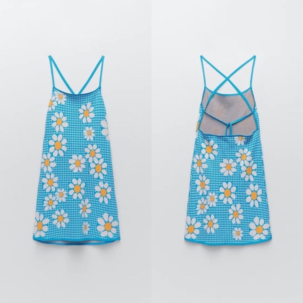 Zara Daisy Backless Knit Mini Dress - Size M